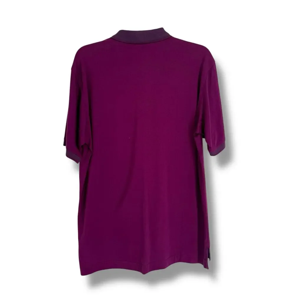 Robert Graham Easton Short Sleeve Knit Polo Solid Berry Purple, Skull M